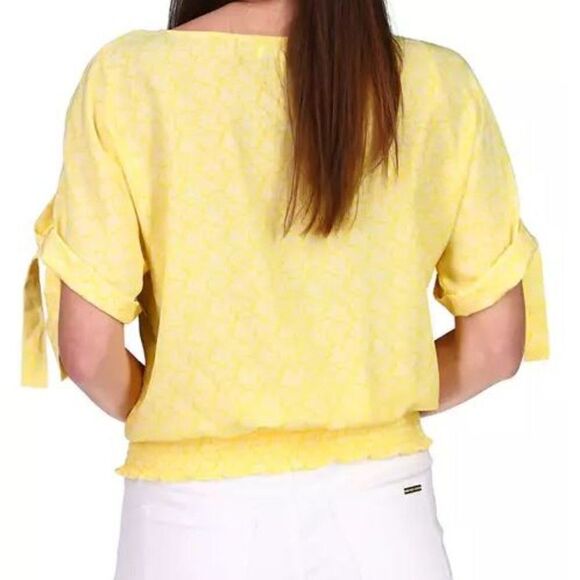 🔥Michael Kors🔥 Paisley-Print Grommet-Sleeve Top - Picture 2 of 4